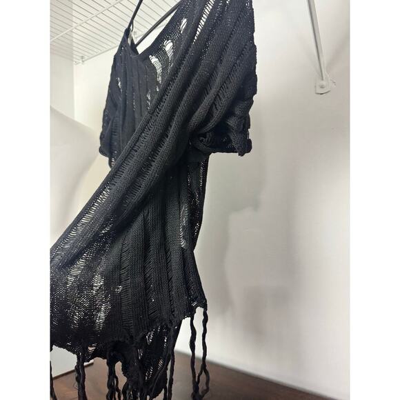 SHEIN Swim Cover with Tassels Oversized Black 2XL - Picture 2 of 6